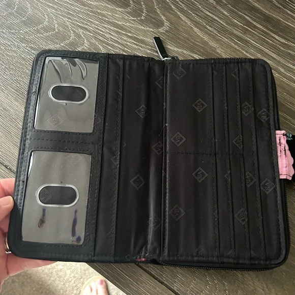 Vera Bradley Quilted Floral Wallet - Black, Pink, Yellow - Picture 2 of 3